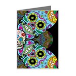 Sugar Skulls   Spiral Mini Greeting Card