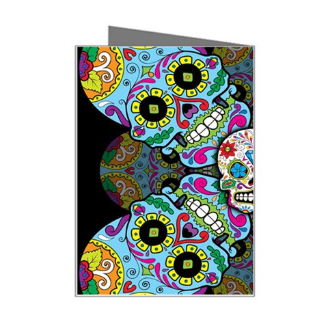 Sugar Skulls   Spiral Mini Greeting Card from ArtsNow.com Right