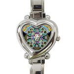 Sugar Skulls   Spiral Heart Italian Charm Watch