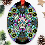 Sugar Skulls   Spiral Oval Ornament (Two Sides)