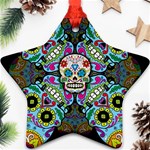 Sugar Skulls   Spiral Star Ornament (Two Sides)