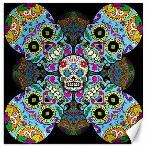 Sugar Skulls   Spiral Canvas 12  x 12  from ArtsNow.com 11.4 x11.56  Canvas - 1