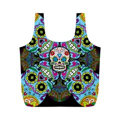 Sugar Skulls   Spiral Full Print Recycle Bag (M) from ArtsNow.com Front