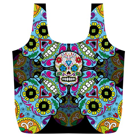 Sugar Skulls   Spiral Full Print Recycle Bag (XL) from ArtsNow.com Front