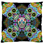 Sugar Skulls   Spiral Large Flano Cushion Case (One Side)