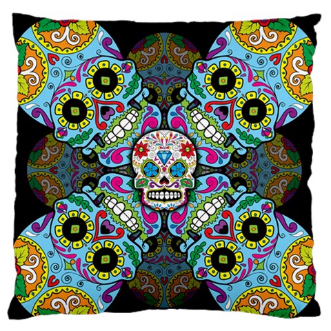 Sugar Skulls   Spiral Large Flano Cushion Case (Two Sides) from ArtsNow.com Back