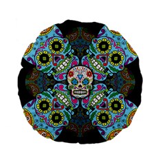 Sugar Skulls   Spiral 15  Premium Flano Round Cushion  from ArtsNow.com Front