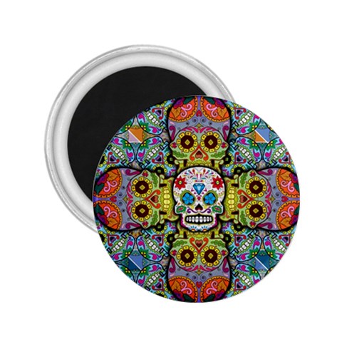 Sugar Skulls   Patterned 2.25  Magnet from ArtsNow.com Front