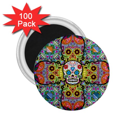 Sugar Skulls   Patterned 2.25  Magnet (100 pack)  from ArtsNow.com Front