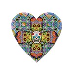 Sugar Skulls   Patterned Magnet (Heart)