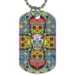 Sugar Skulls   Patterned Dog Tag (One Side)