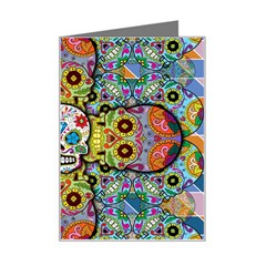 Sugar Skulls   Patterned Mini Greeting Card from ArtsNow.com Left