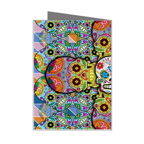 Sugar Skulls   Patterned Mini Greeting Card from ArtsNow.com Right