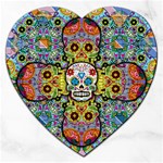 Sugar Skulls   Patterned Jigsaw Puzzle (Heart)