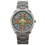 Sugar Skulls   Patterned Sport Metal Watch