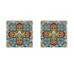 Sugar Skulls   Patterned Cufflinks (Square)