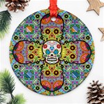 Sugar Skulls   Patterned Round Ornament (Two Sides)