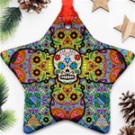 Sugar Skulls   Patterned Star Ornament (Two Sides)