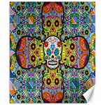 Sugar Skulls   Patterned Canvas 8  x 10 