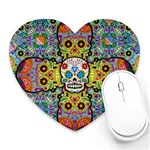 Sugar Skulls   Patterned Heart Mousepad