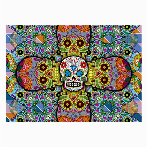 Sugar Skulls   Patterned Glasses Cloth (Large, Two Sides) from ArtsNow.com Back