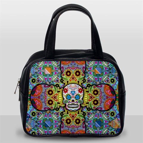 Sugar Skulls   Patterned Classic Handbag (One Side) from ArtsNow.com Front