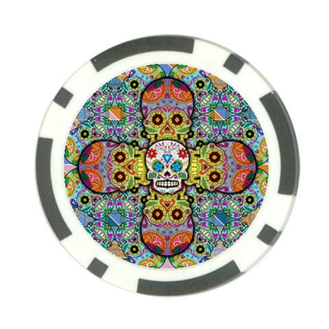 Sugar Skulls   Patterned Poker Chip Card Guard (10 pack) from ArtsNow.com Front