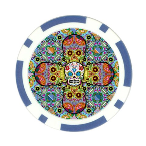 Sugar Skulls   Patterned Poker Chip Card Guard (10 pack) from ArtsNow.com Front