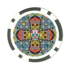 Sugar Skulls   Patterned Poker Chip Card Guard (10 pack) from ArtsNow.com Front