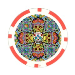 Sugar Skulls   Patterned Poker Chip Card Guard (10 pack) from ArtsNow.com Front