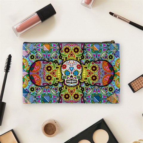 Sugar Skulls   Patterned Cosmetic Bag (Medium) from ArtsNow.com Back