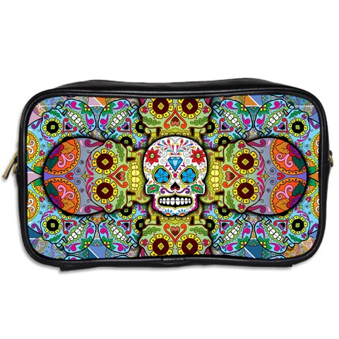 Sugar Skulls   Patterned Toiletries Bag (Two Sides) from ArtsNow.com Back