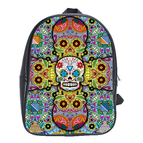 Sugar Skulls   Patterned School Bag (XL) from ArtsNow.com Front