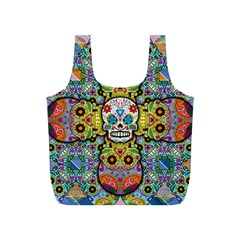 Sugar Skulls   Patterned Full Print Recycle Bag (S) from ArtsNow.com Back