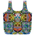 Sugar Skulls   Patterned Full Print Recycle Bag (XL)