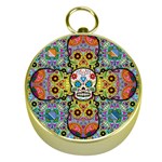 Sugar Skulls   Patterned Gold Compass