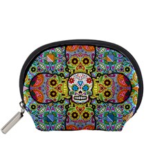 Sugar Skulls   Patterned Accessory Pouch (Small) from ArtsNow.com Front