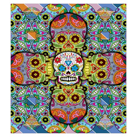 Sugar Skulls   Patterned Drawstring Pouch (Medium) from ArtsNow.com Back