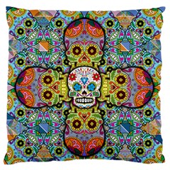 Sugar Skulls   Patterned Large Flano Cushion Case (Two Sides) from ArtsNow.com Front