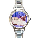 Siamese Cat Round Italian Charm Watch