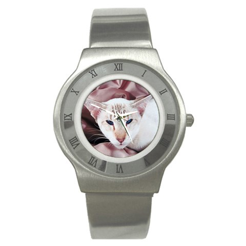 Siamese Cat D2 Stainless Steel Watch from ArtsNow.com Front