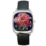 Flower-3 Square Metal Watch