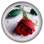 Flower-4 Wall Clock (Silver)