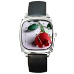 Flower-4 Square Metal Watch