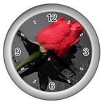 Flower-5 Wall Clock (Silver)