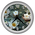 Flower-13 Wall Clock (Silver)