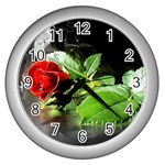 Flower-16 Wall Clock (Silver)