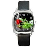 Flower-16 Square Metal Watch