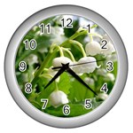 Flower-23 Wall Clock (Silver)