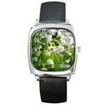 Flower-23 Square Metal Watch